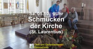 Erntedank: Schmücken der Kirche @ St. Laurentiuskirche
