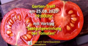 Gartentreff mit Vortrag: "Samengewinnung aus Tomaten" @ Vereinsheim des OGV (Außenbereich)