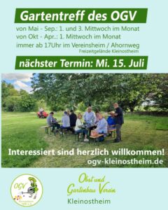 Gartentreff im Vereinsheim